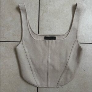 House of Harlow 1960 Cream Crop Top